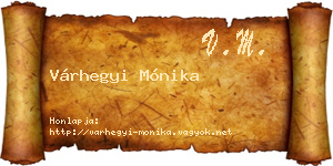 Várhegyi Mónika névjegykártya